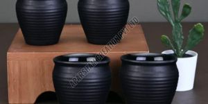 Black Round Melamine Kullad