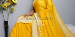 Yellow Banarasi Silk Saree