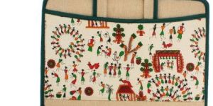 Jute Printed Handle Folder