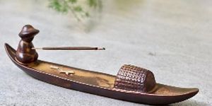 Boat Shape Wooden Incense Burner