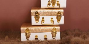 Golden and Ivory Trunk Set
