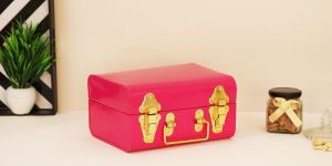 Pink and Golden Metal Trunk