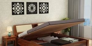 Wooden Hydraulic Double Bed