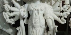 Off White Marble Panchmukhi Hanuman Statue