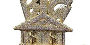 Gold Plated Big Bank Dollar Pendant