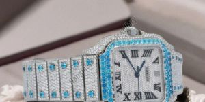 Luxury Silver Full Iced Out Watch