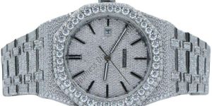 Silver Full Iced Out Watch