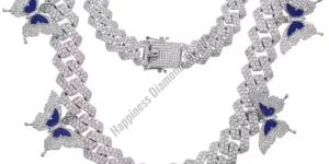 Butterfly Sterling Silver Full Iced Out Chain