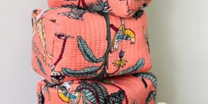 Printed Quilted Makeup Pouch