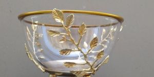 glass gold finish iron bowl