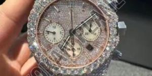 Fashionable Men's Iced Out Moissanite Diamond Quartz Watch