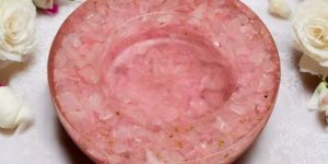 Rose Quartz Crystal Stone Orgonite Candle Holder