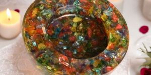 Seven Chakra Crystal Stone Orgonite Candle Holder