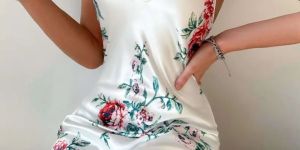 Ladies White Floral Dress