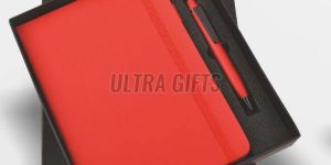 Red Elastic Pen and Diary Combo Gift Set
