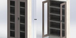 Mild Steel Glass Door Cabinet