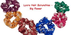 Lycra Hair Scrunchies for Girls and Women -Big Flower