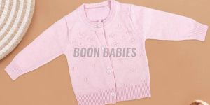 Baby Girl Pink Full Sleeves Knitted Cardigan