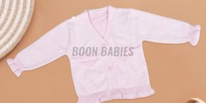 Baby Girl Pink Ruffle Knitted Cardigan
