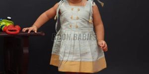 Baby Girl Silk Frock with Cute Tassels