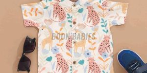 Boys Animal Print Cotton Shirt