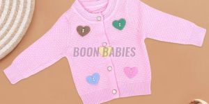 Kids Charming Heart Knitted Cardigan