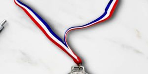 Elite Sublimation Printed Champions Silver Medal