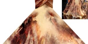 Multicolor Floral Printed Viscose Blend Fabric