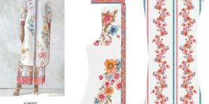 Ladies Printed Polyester Suit Fabric