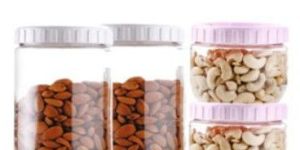 Transparent Round Interlock Plastic Jar