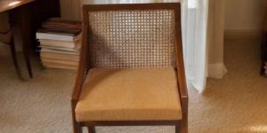 Rattan Woven Teakwood Study Chair