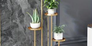 Chic 4 Tiers Metal Plant Stand with Wheel