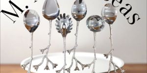 6pcs stainless steel flowers serving set