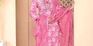 Ladies Cotton Three Piece Suits
