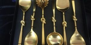 Dinner Party Gold Plated Spoon Set Luxury Cutlery for Elegant Dining