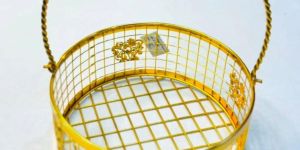 Fancy Gold Plated Fruit Basket Elegant Table Dcor & Serving Accessory