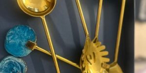 Fancy Gold Plated Luster Spoon Set Elegant Dining Perfection