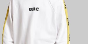 Printed Sleeves White Raglan Sweatshirt