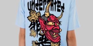 Red Demon Powder Blue Boyfriend Fit T-Shirt Women