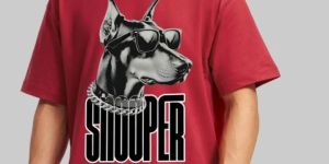 Snooper Dog Red Oversized Fit T-Shirt Men