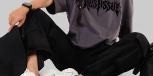 Trust Issue Dark Grey Baggy Fit T-Shirt Women