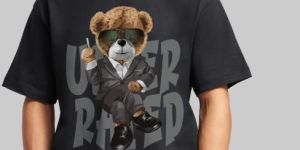 Underrated Teddy Black Oversized Fit T-Shirt Men
