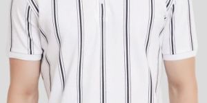 White Striped Polo T-Shirt