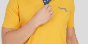 Yellow Contrast Collar Polo T-Shirt