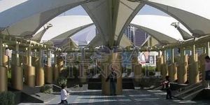 Tensile Walkway Covering Structure