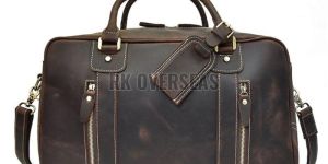Brown Leather Duffle Bag