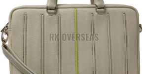 Light Beige Leather Laptop Bag