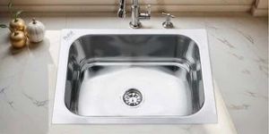 Square Single Bowl 304-Grade Kitchen Sink (24 X 18 X 9 Inches)
