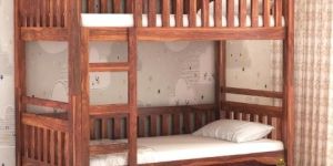 FRUSHEEL SHEESHAM WOOD BUNK BED WITH BOX STORAGE