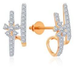 Women Dazzling Diamond Half Hoop Earrings